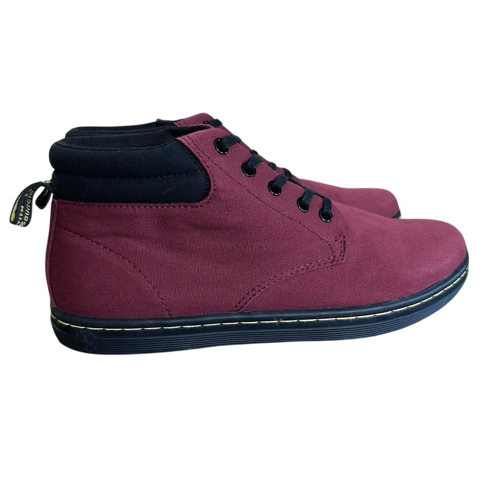 Dr. Martens Maleke Cherry Red Canvas Ankle Chukka Boots Men's Sz 10 Women Sz 11